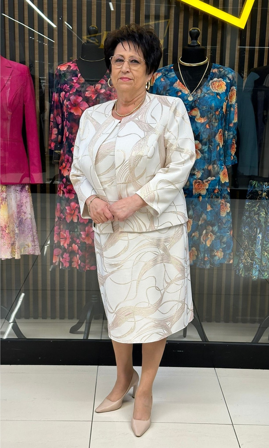 Komplet żakardowy zawijasy róż 42-52 