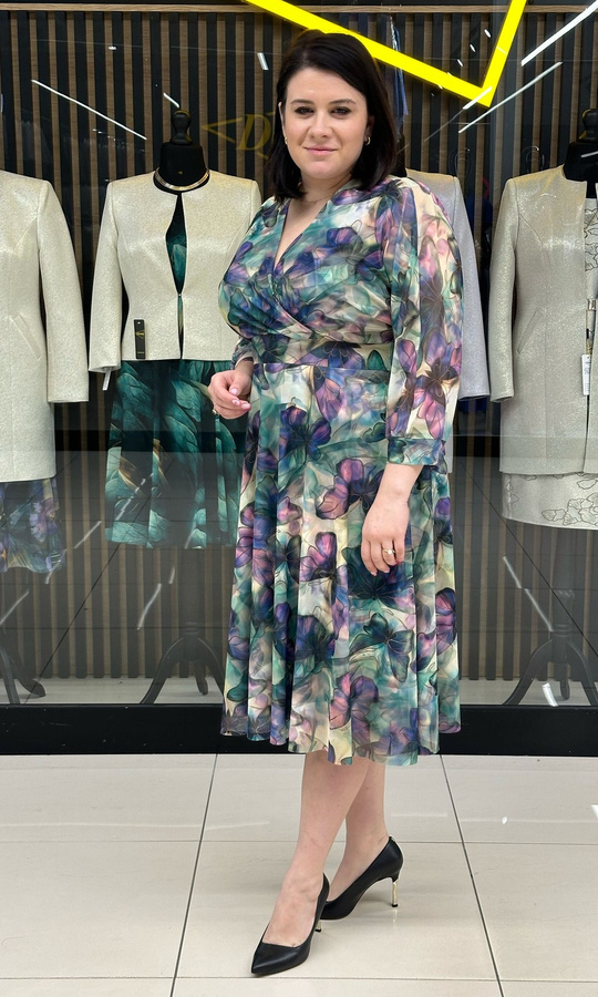 Sukienka z siatki nietoperz motyl pastel 42-52