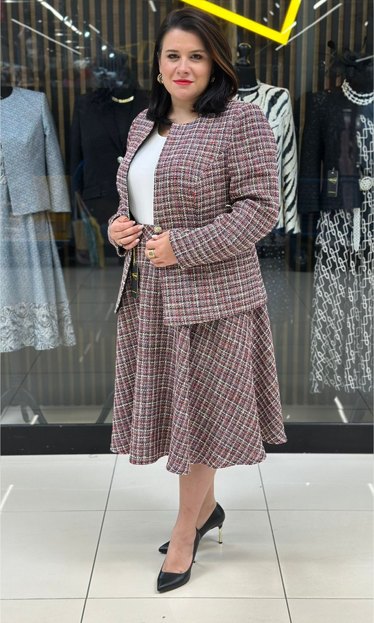 Garsonka boucle spódnica klosz multikolor 42-52 