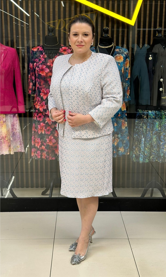 Komplet żakardowy bąbelki róż 42-52 