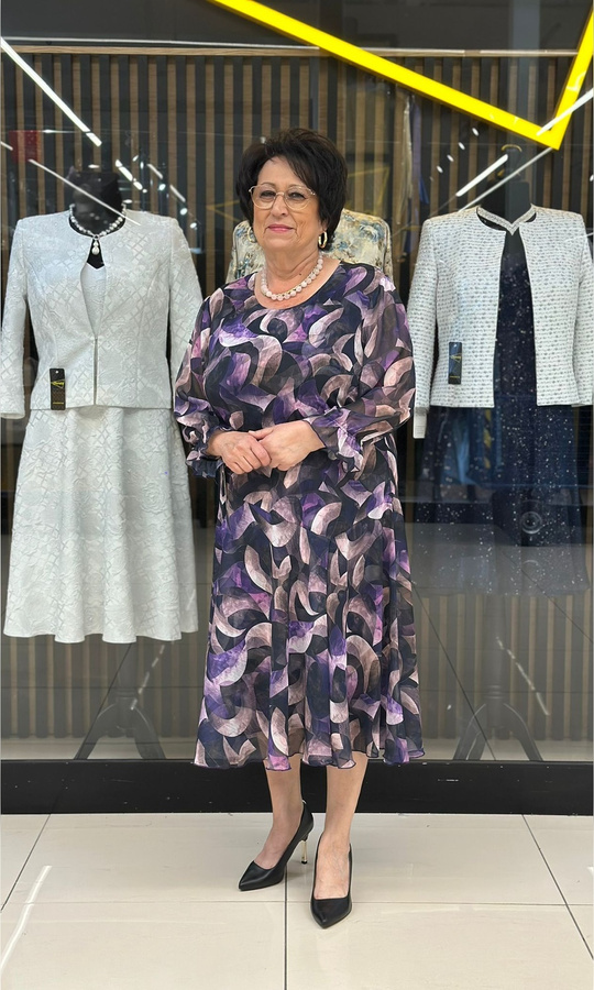 Sukienka z szyfonu zakładka fiolet 42-52