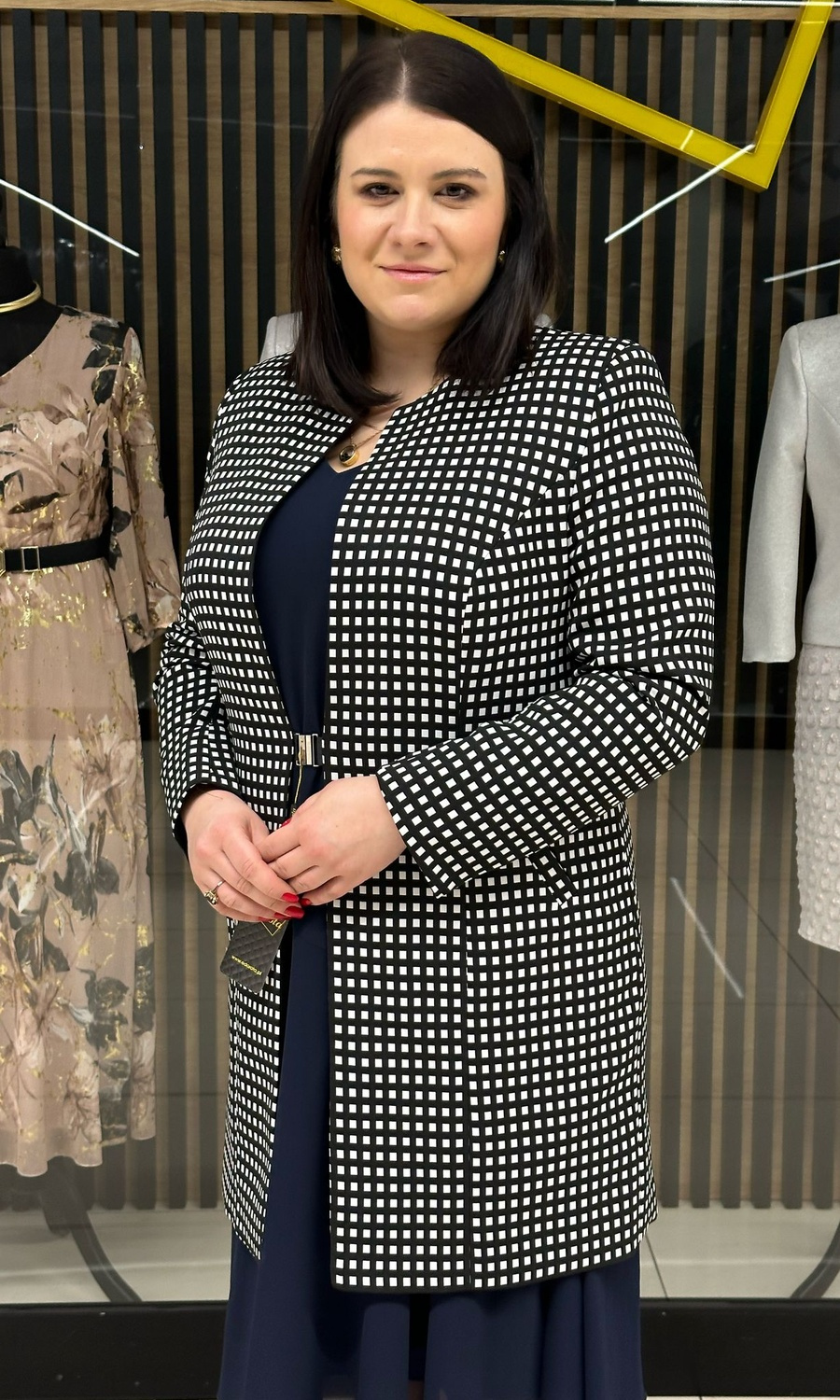 Black - white long jacket chanel 42-50 CUBE